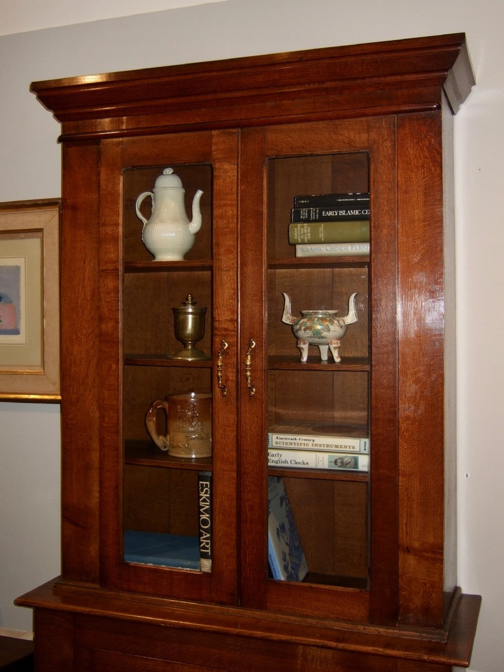 Late Victorian English Oak Narrow Bookcase 8