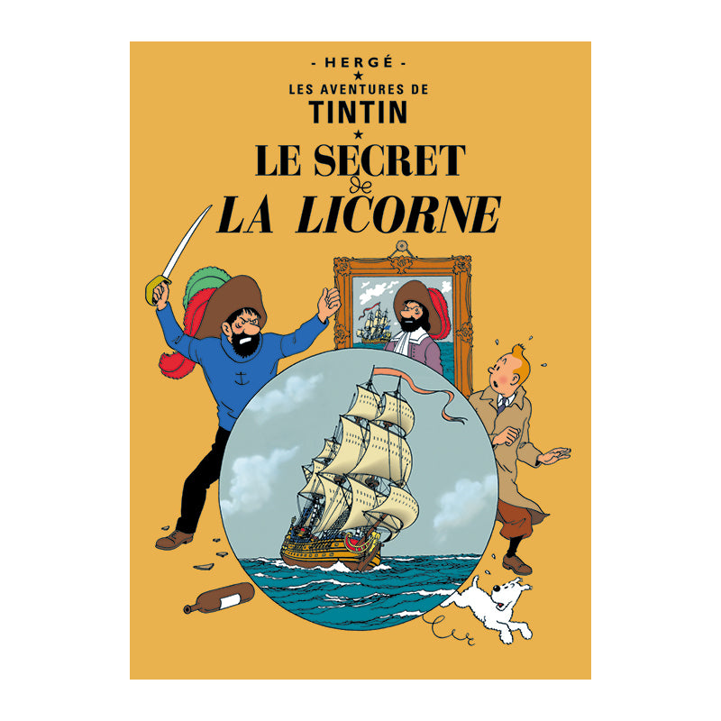 Tin Tin Book Cover Poster " Le Secret De La Licorne "