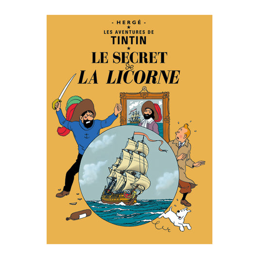 Tin Tin Book Cover Poster " Le Secret De La Licorne "