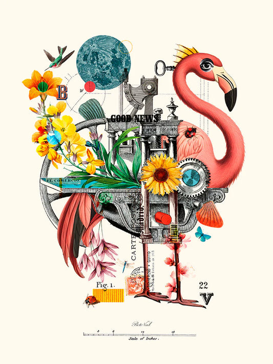 Flamingo Machine Poster 30 x 40 cm