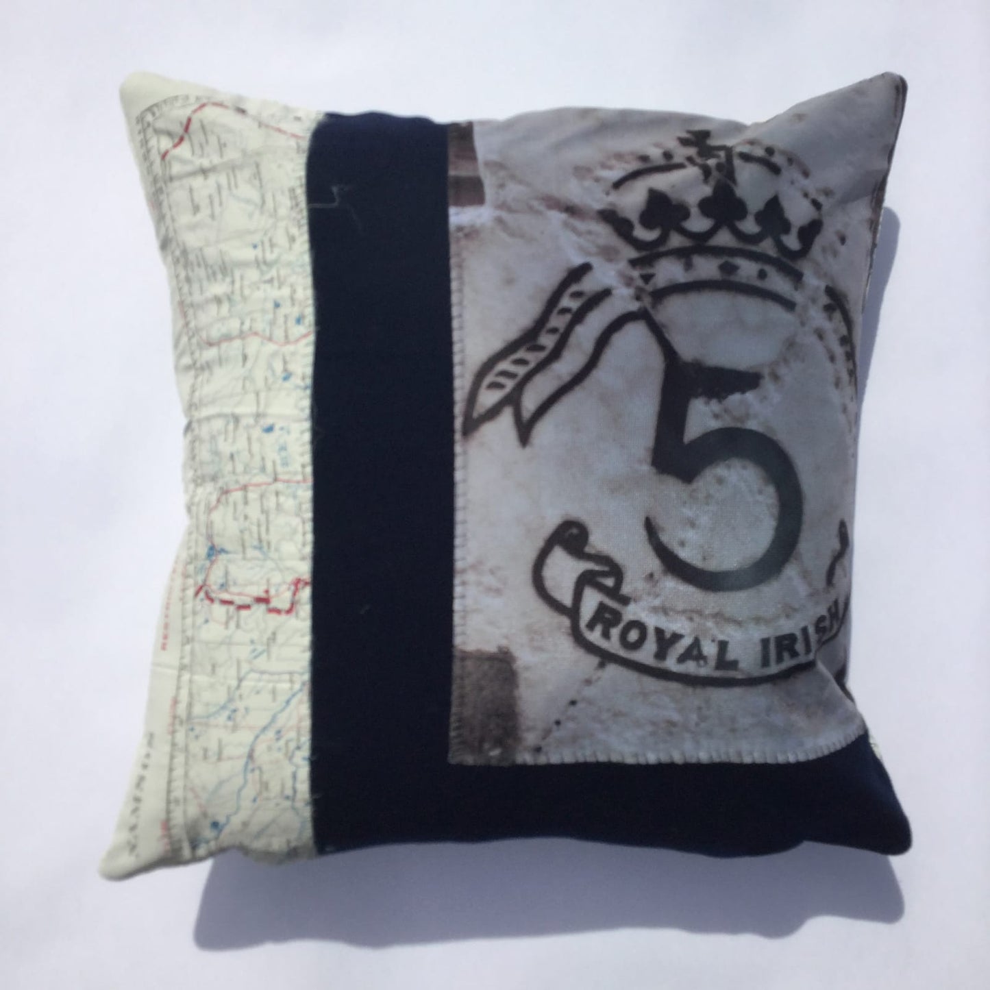 Map 0f Finland Cushion 46 cm x 46 cm - Unique Luxury Embroidered Cushion Cover by Nigel Graham Cheney  Back