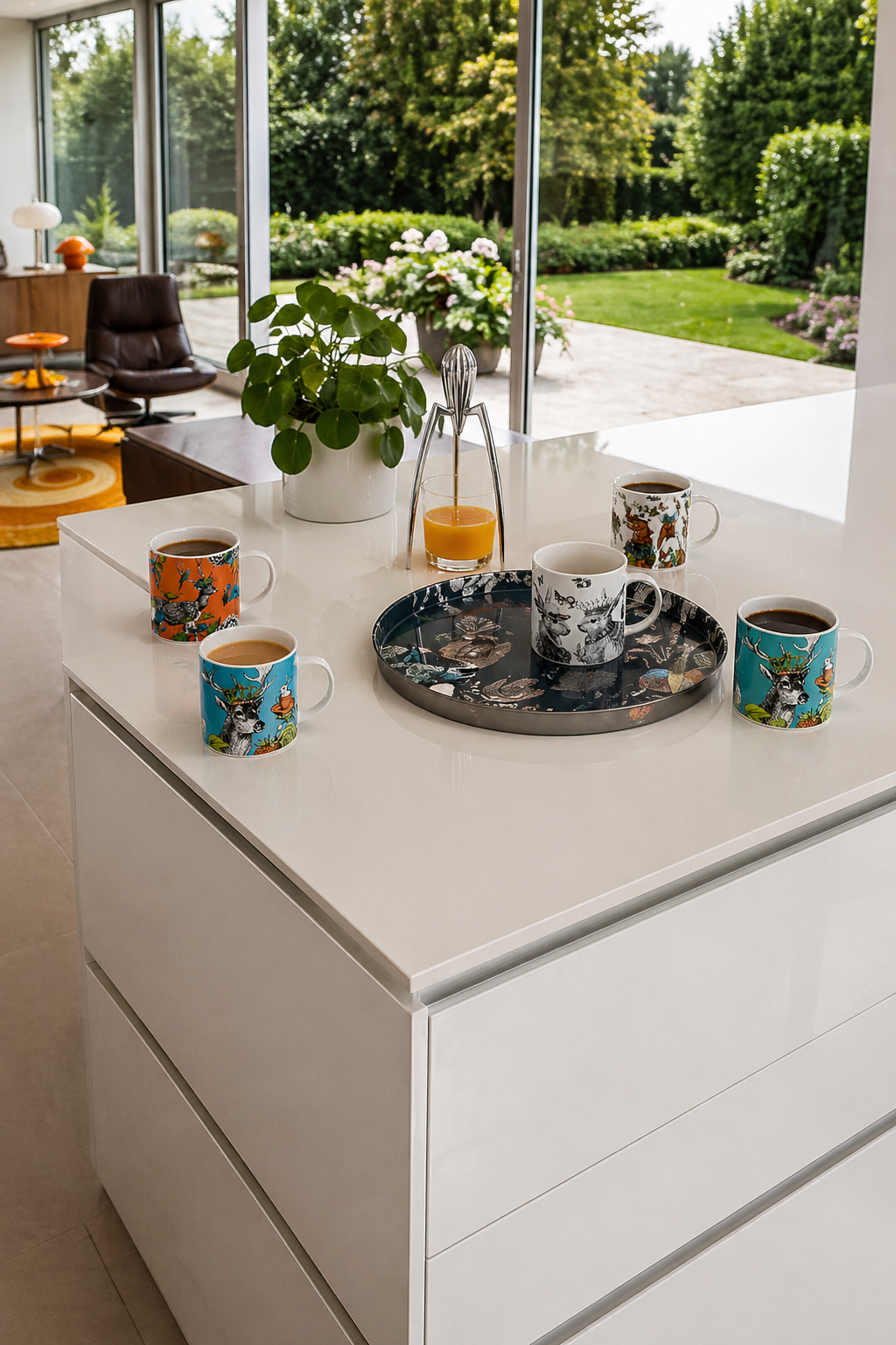 Menagerie_Deer_Bone_China_Mug_Orange_in_situ 2