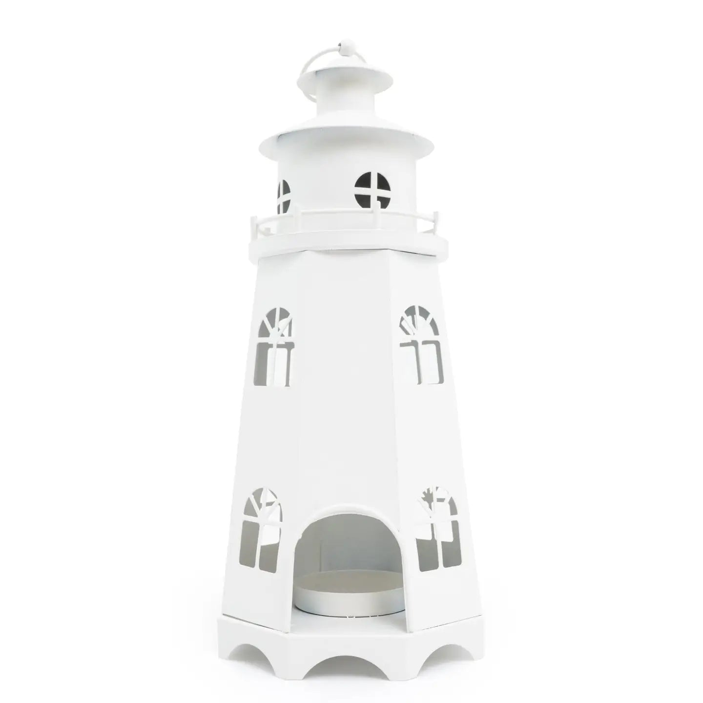 Metal Lighthouse Lantern - Matt White 31.5cm