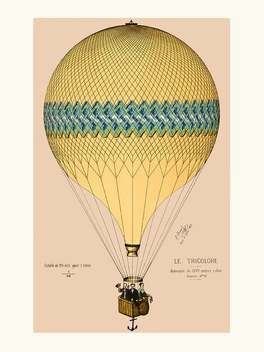 The Tricolor Hot Air Balloon Poster