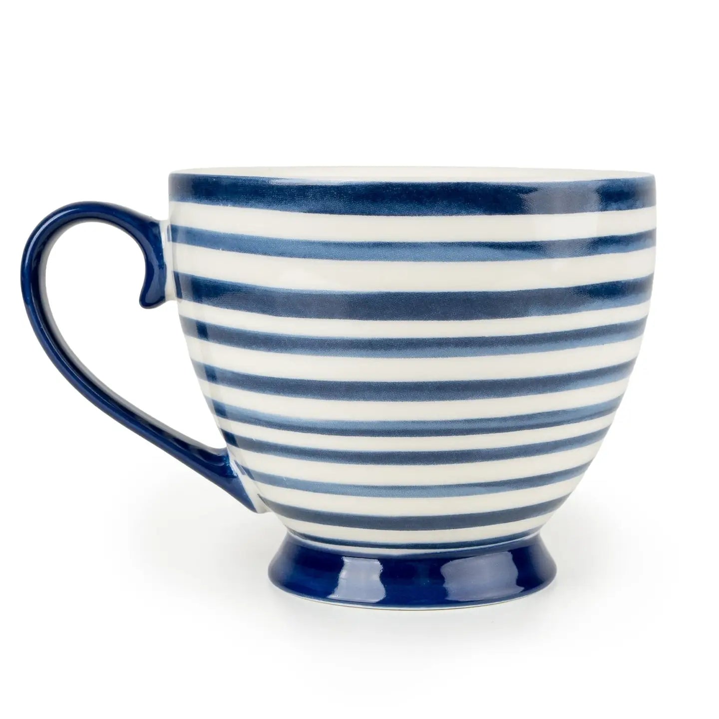 Navy/White Striped Footed Mug By Jeff Banks#2