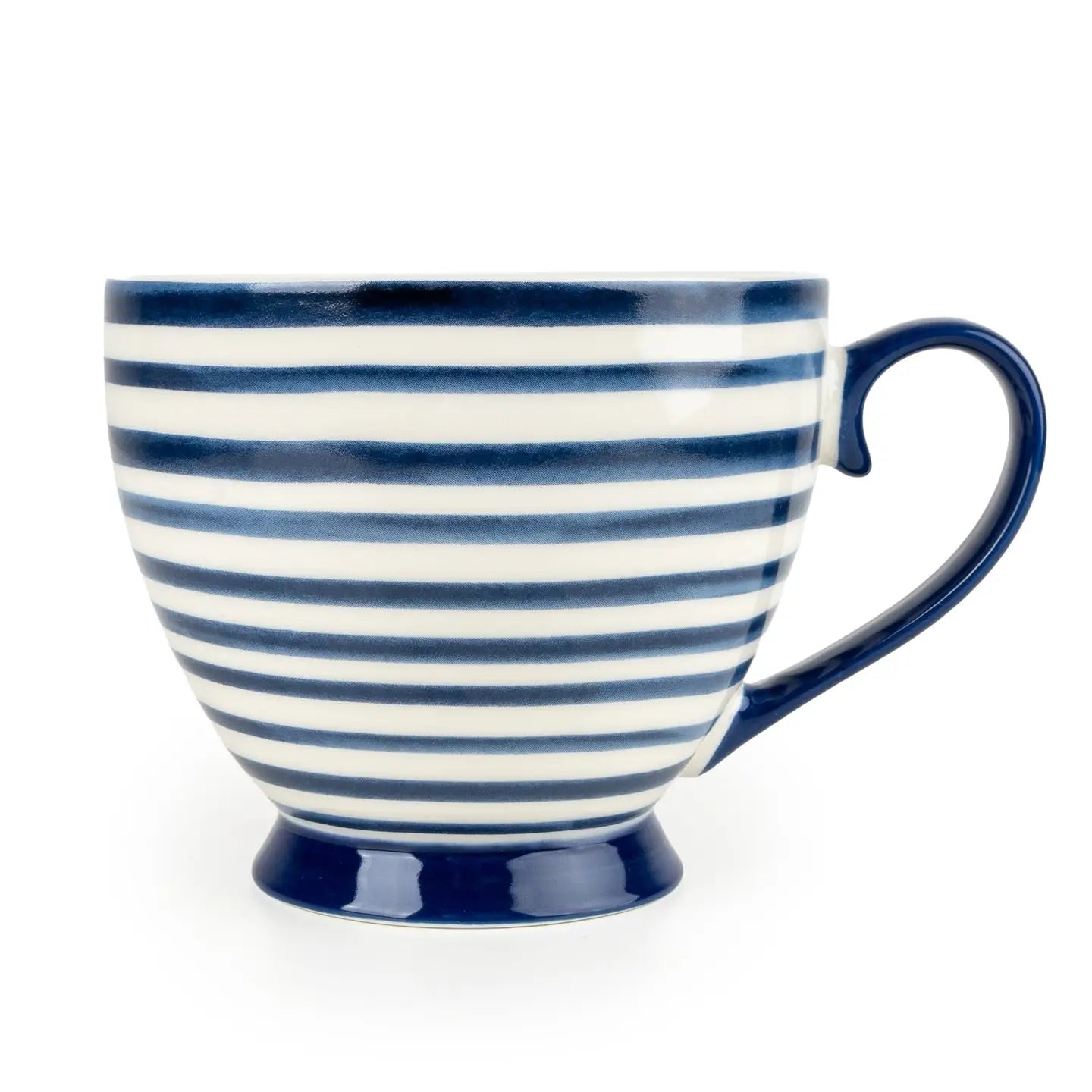 Navy/White Striped Footed Mug By Jeff Banks#3