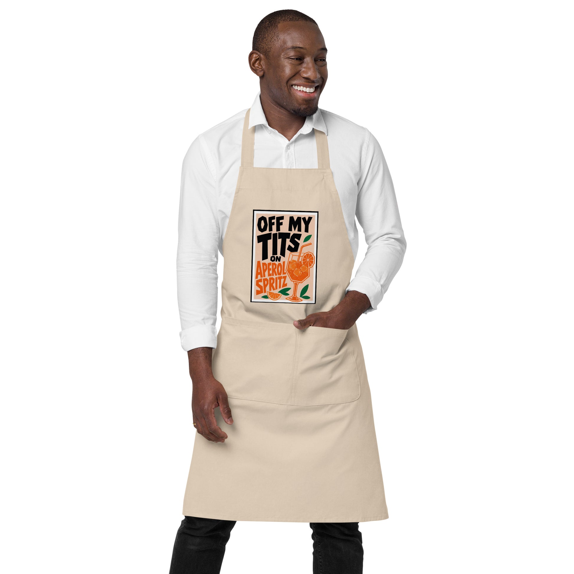 Off My Tits On Aperol Spritz Apron Product mockup 5