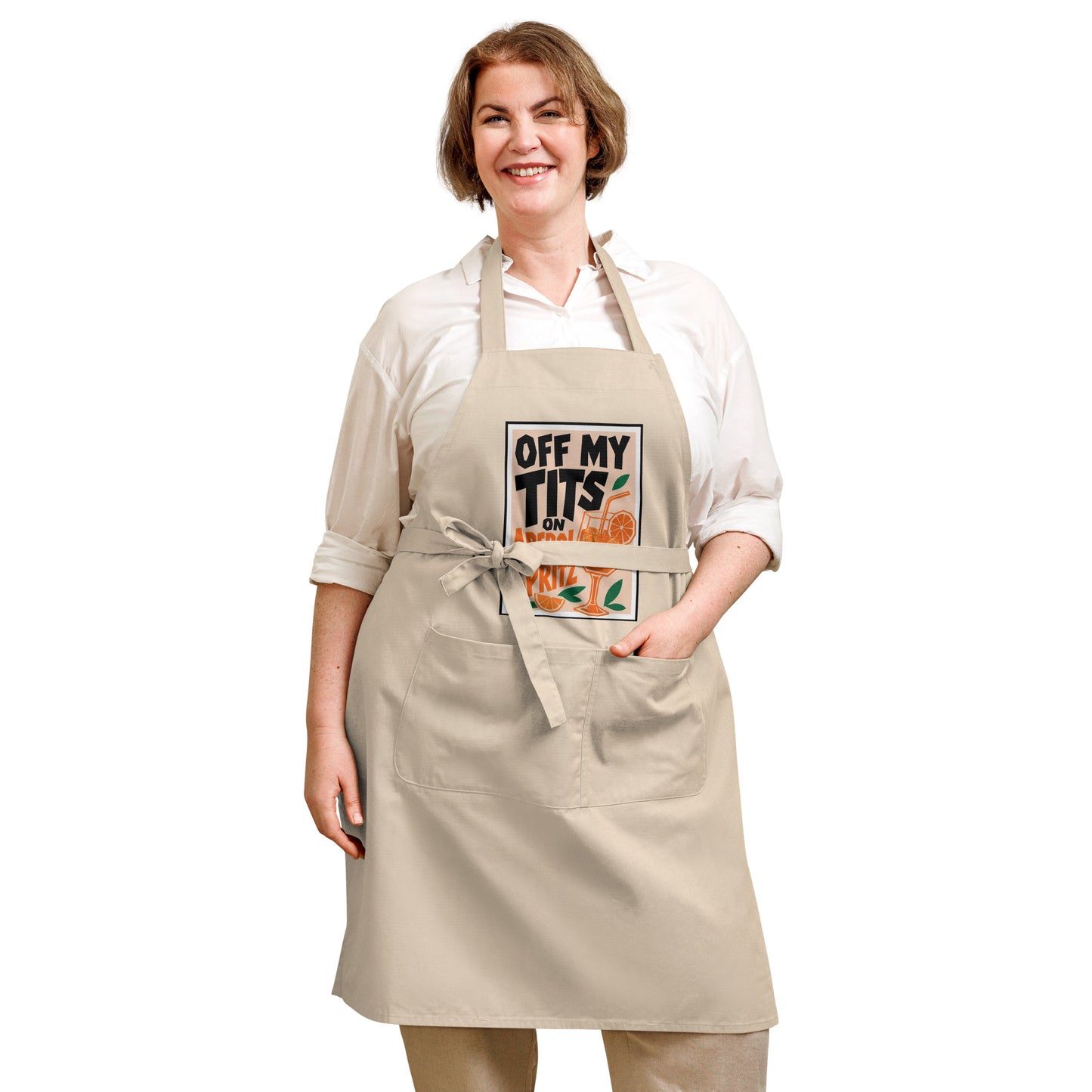 Off My Tits On Aperol Spritz Apron Product mockup 7
