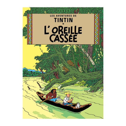 Tintin Book Cover Poster " L'oreille Cassee "