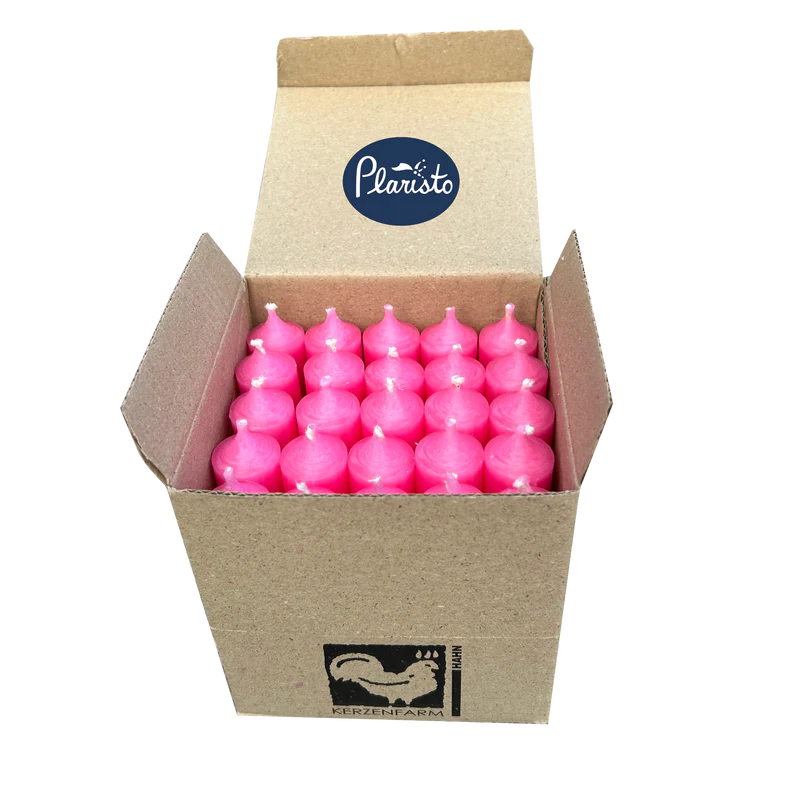 Pink Short 4"/10cm Dinner Candles 3
