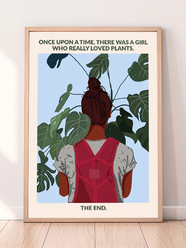 Once Upon A Time , There Was A Girl Poster Red Dungarees