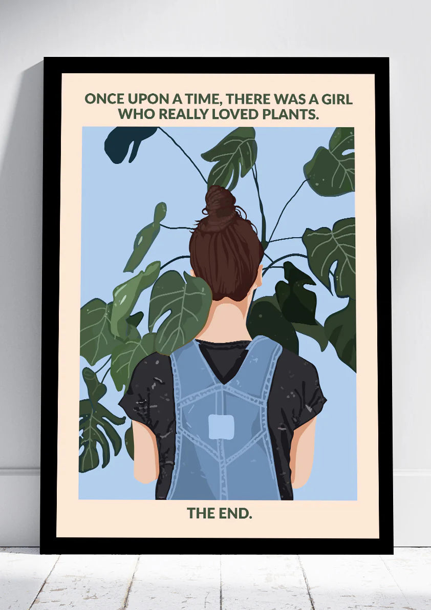 Once Upon A Time , There Was A Girl Poster Blue Dungarees