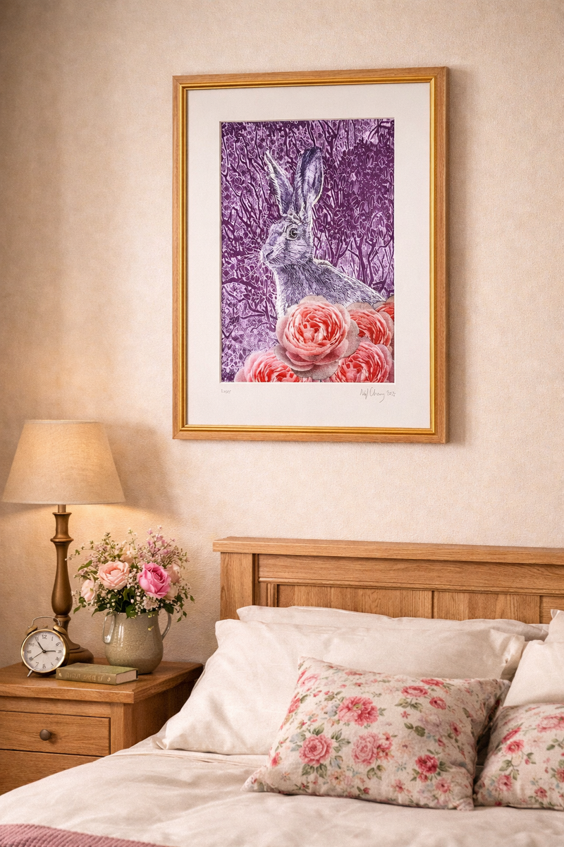 “Roses” – Textile Art Print (30 x 40 cm) by Nigel Cheney 2