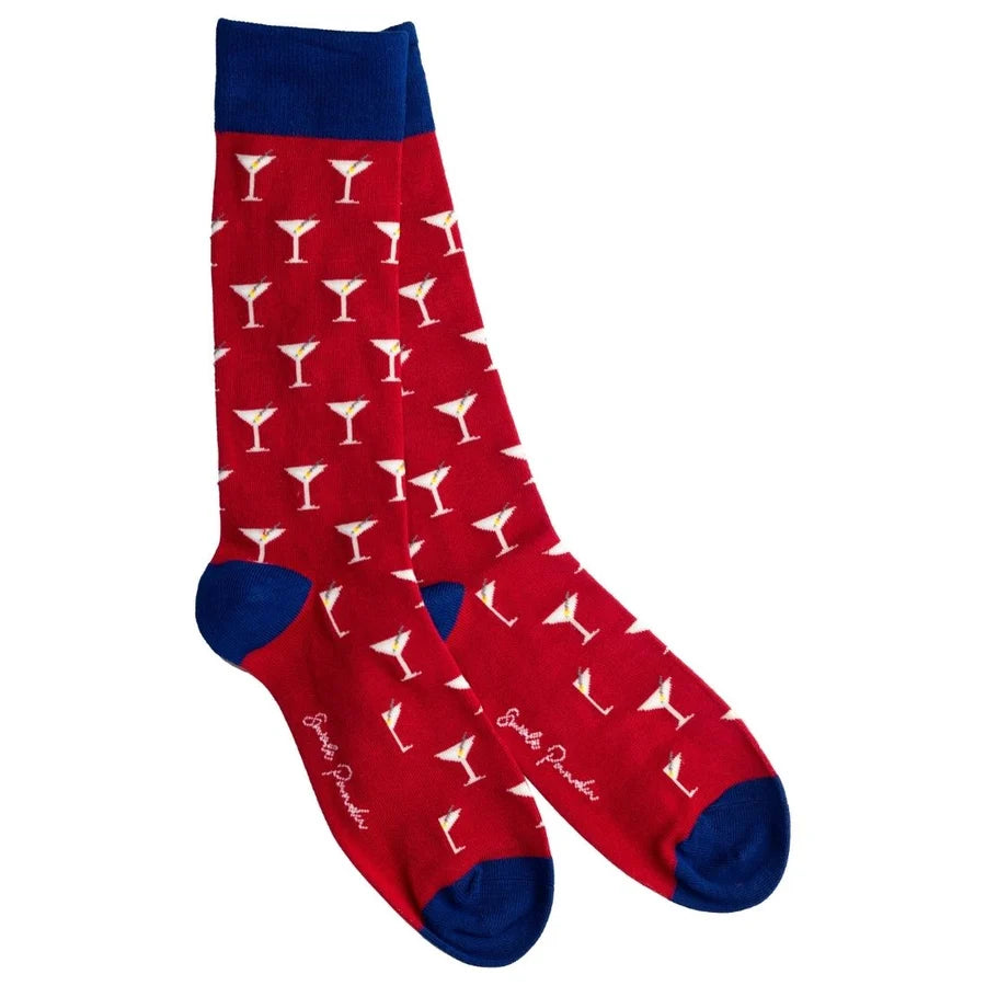 Cocktail Glasses Bamboo Socks 4 - 7 UK