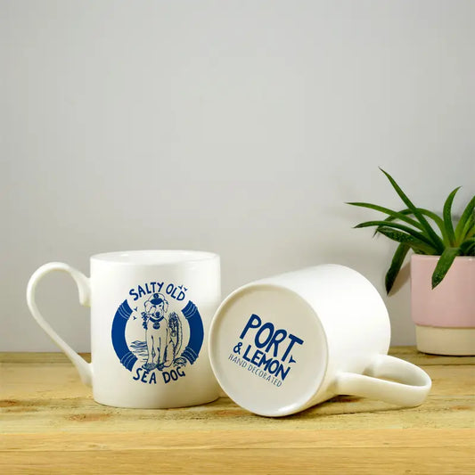 Salty Old Sea Dog Hand Decorated Fine Bone China Mug