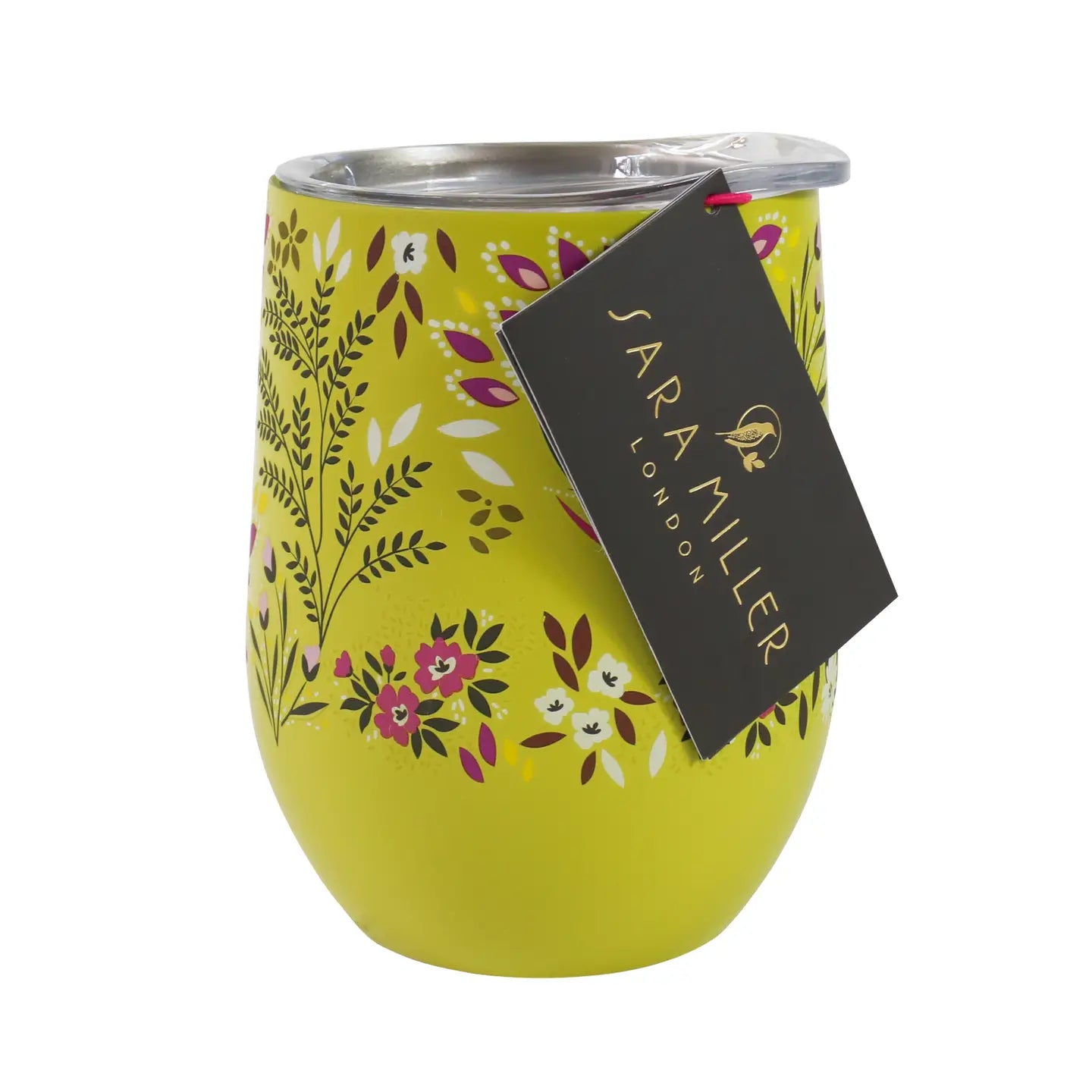Sara Miller Haveli Garden Travel Tumbler - 300ml Insulated Coffee Cup label
