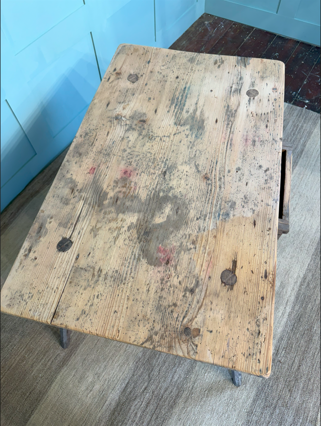 19th Century French Pine Cobbler's Table