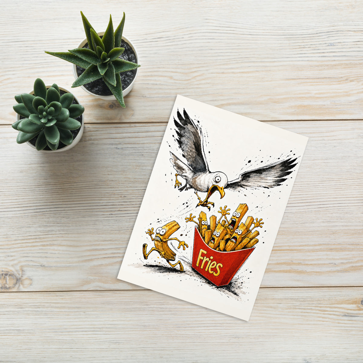 Seagull & Fries Greeting Card Product mockup