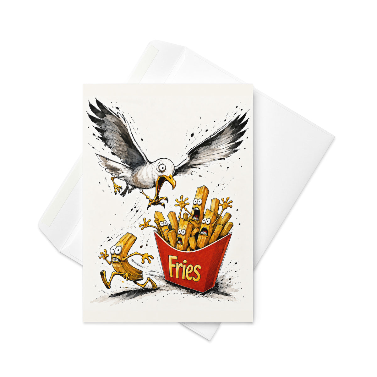 Seagull & Fries Greeting Card Product mockup 2