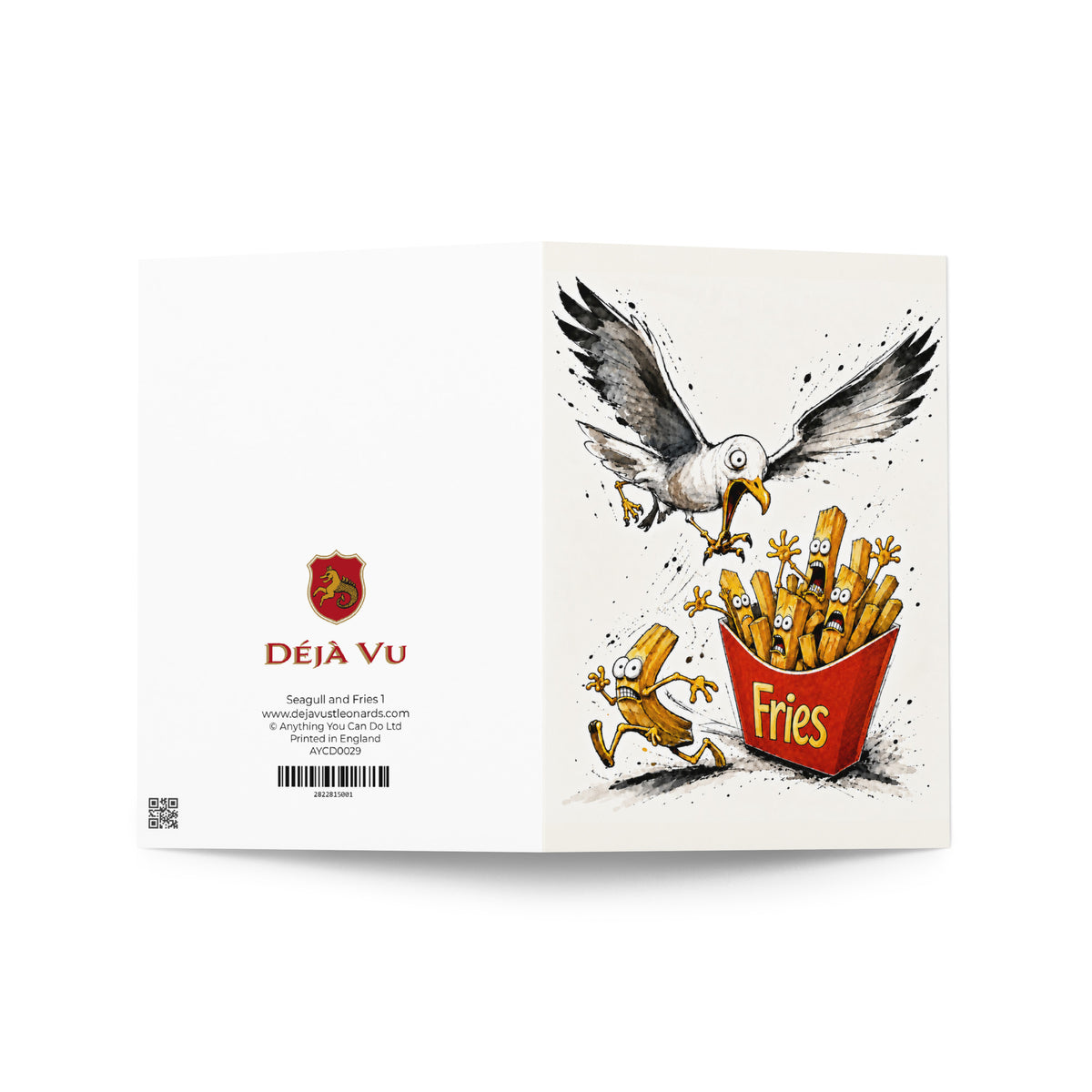 Seagull & Fries Greeting Card Product mockup front and back