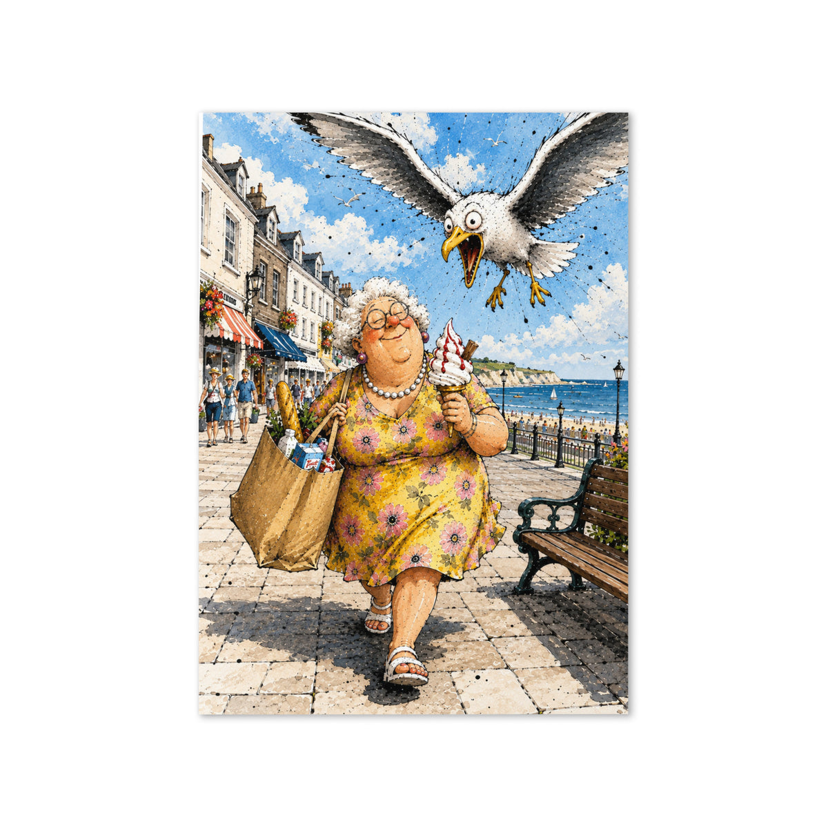 Seagull and Ice Cream Greeting Card Product mockup