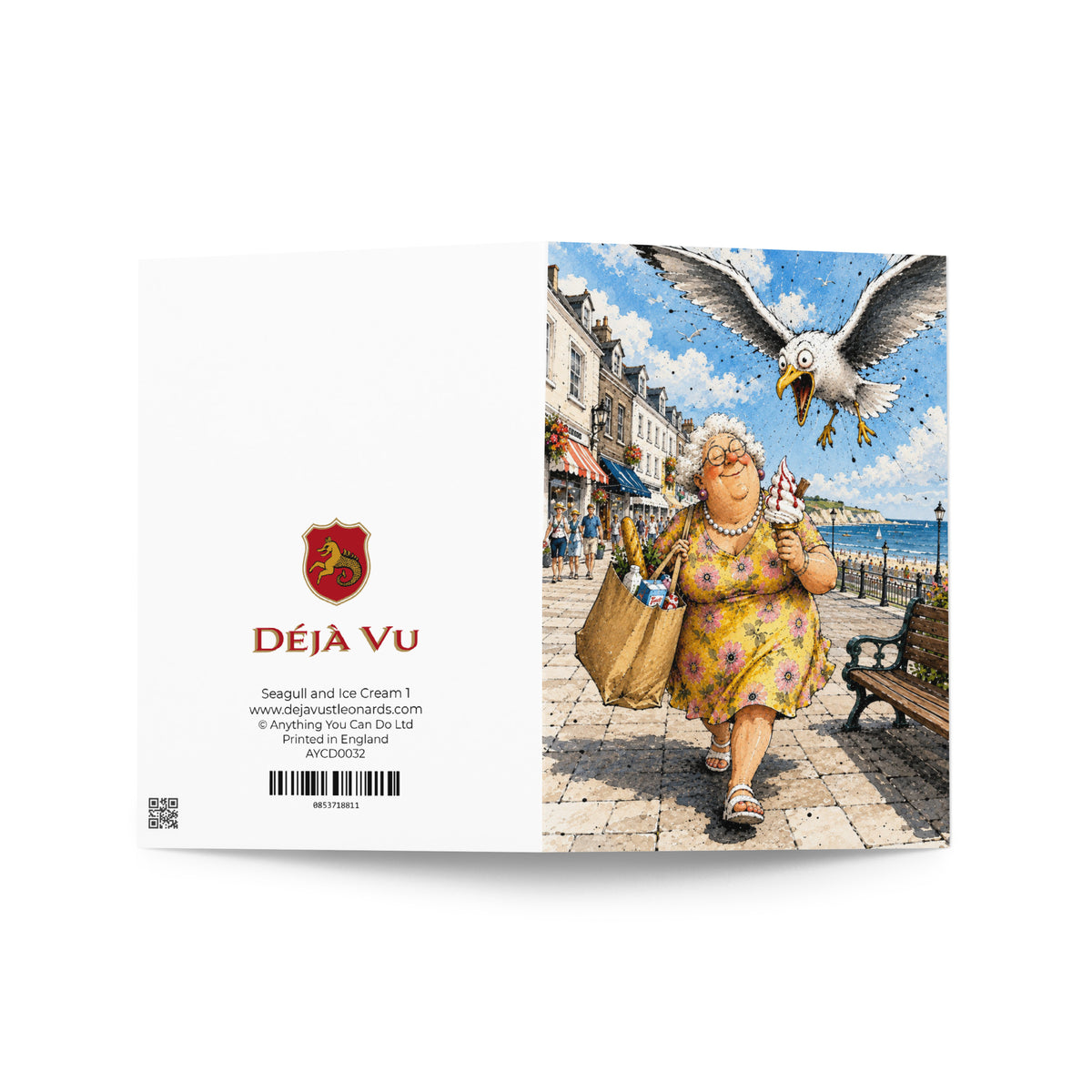 Seagull and Ice Cream Greeting Card Product mockup 2