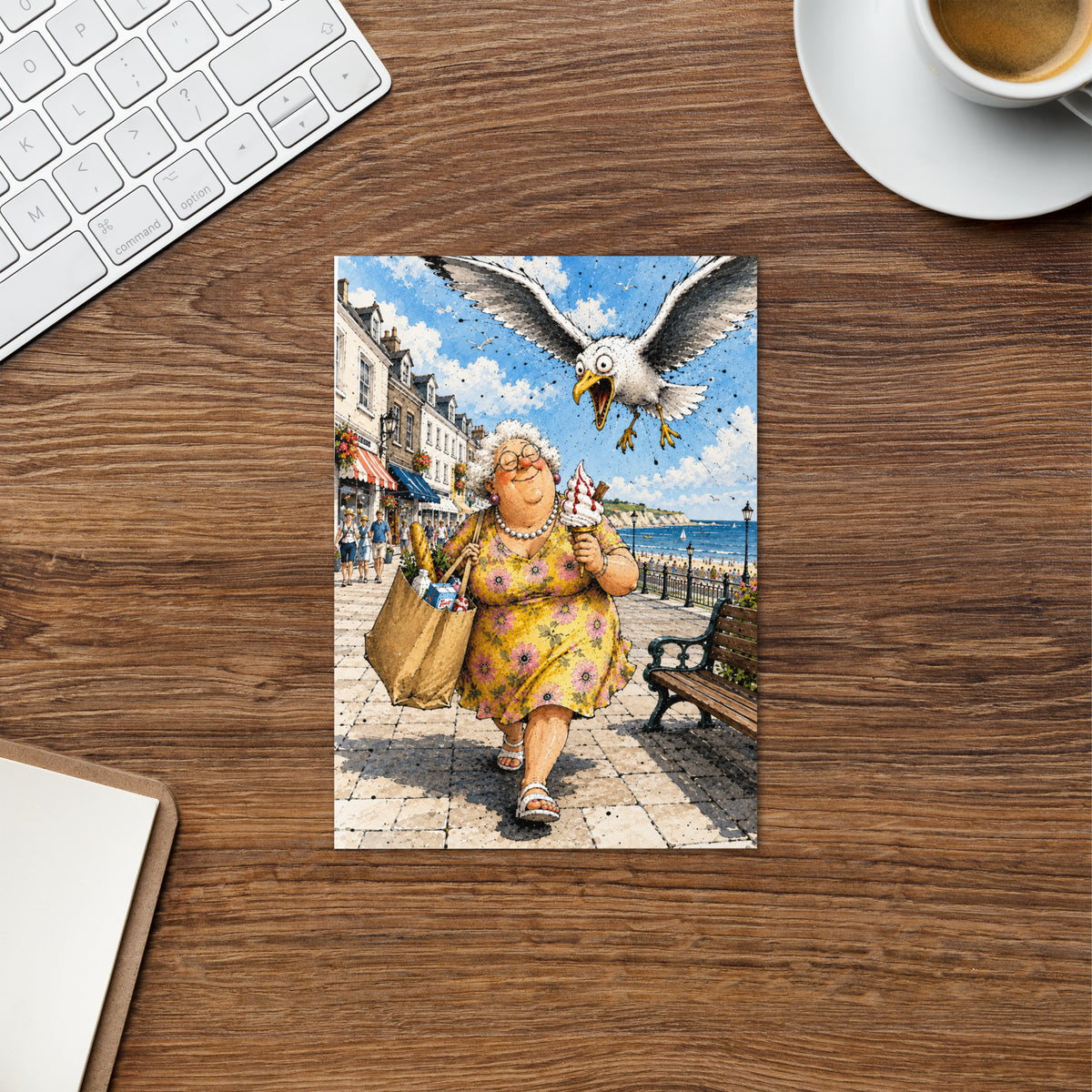 Seagull and Ice Cream Greeting Card Product mockup 5