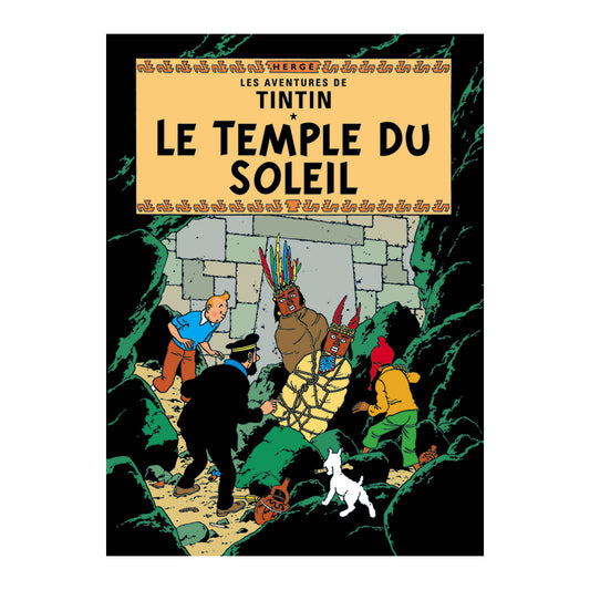 Tintin Book Cover Poster " Le Temple du Soleil "