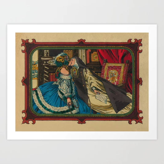 "Sor Juana YLa Virreina" Print By Felix d'Eon