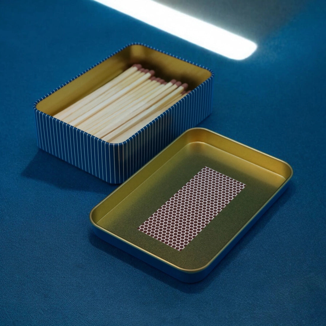"Strike A Light" Match Box Tin Open