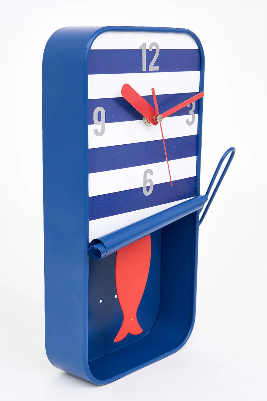 Striped Sardine Tin Can Clock#3