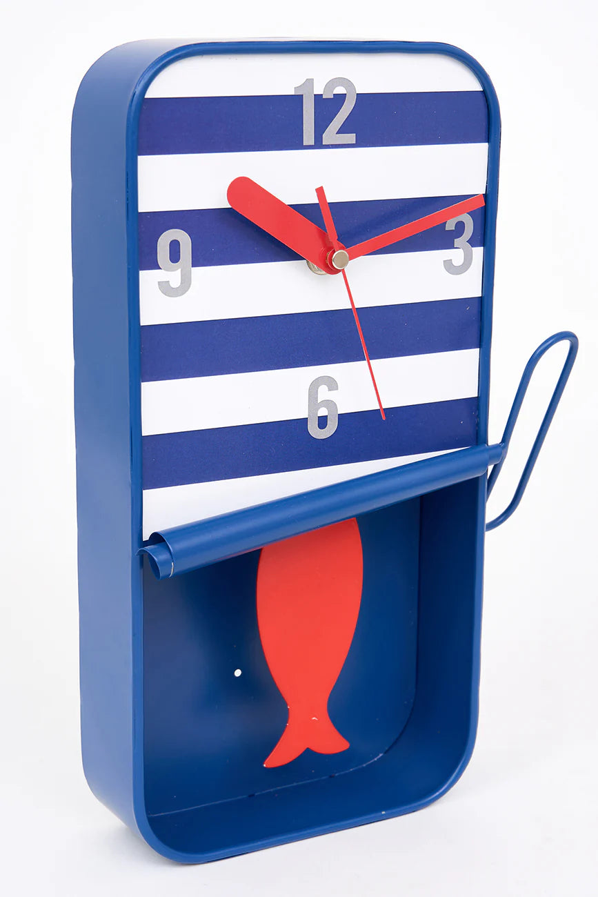 Striped Sardine Tin Can Clock#4