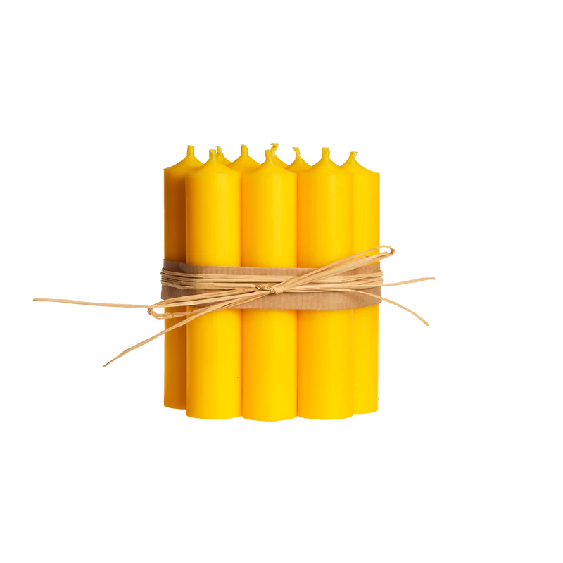 Sunshine Yellow Short 4"/10cm Dinner Candles 2