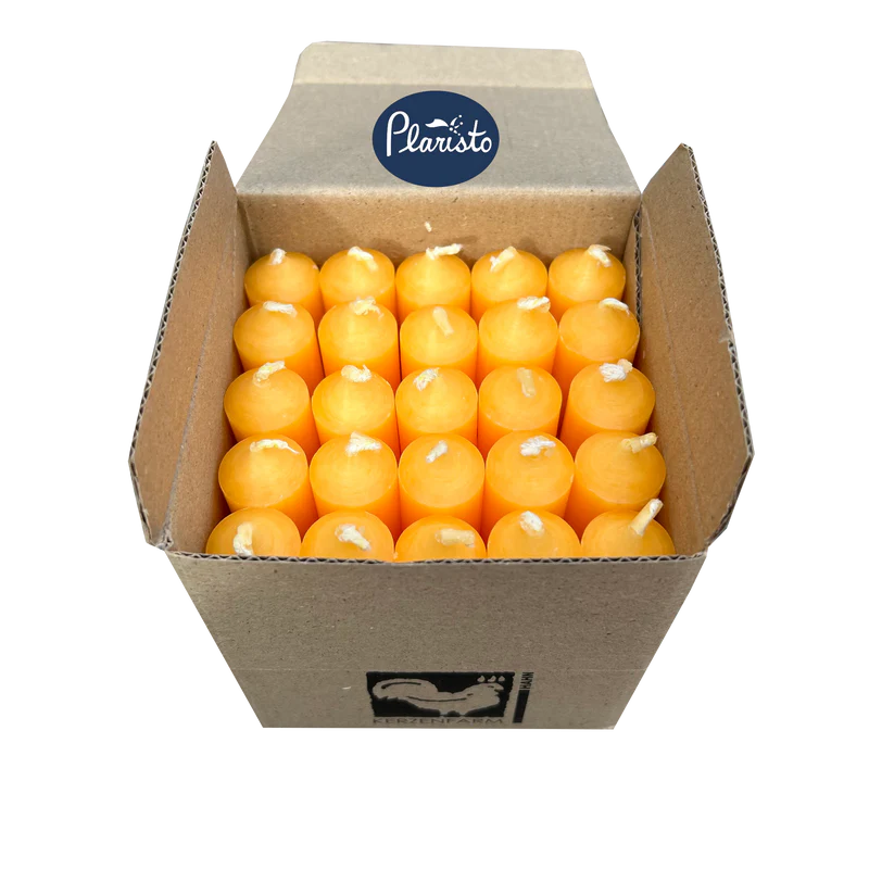 Sunshine Yellow Short 4"/10cm Dinner Candles 3