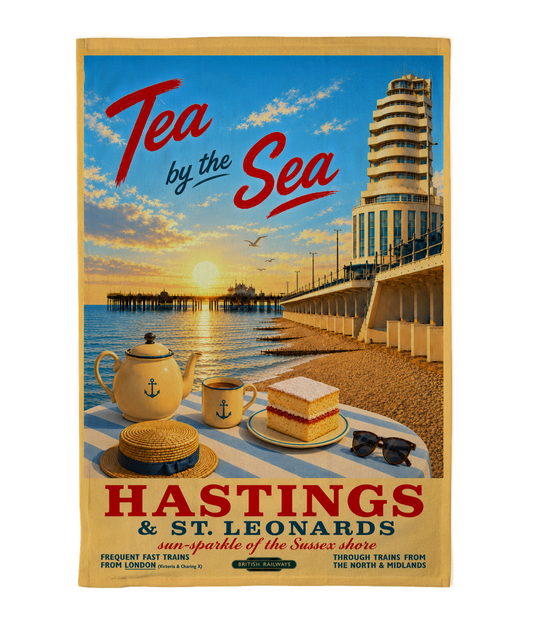 Tea by the Sea – Hastings & St Leonards Tea Towel