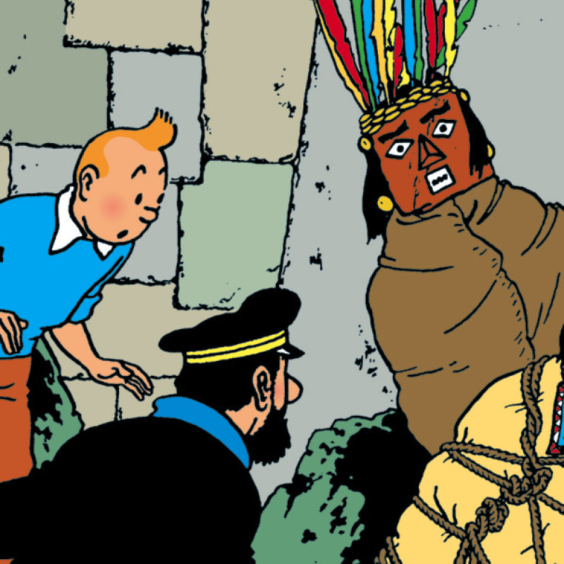 Tintin Book Cover Poster " Le Temple du Soleil "2