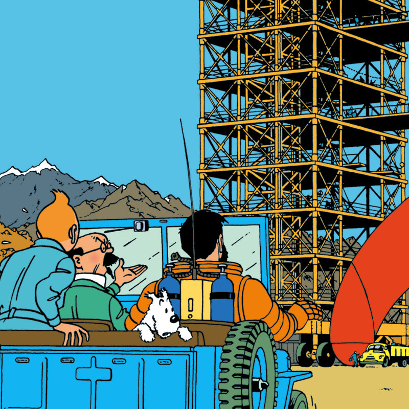Tintin book Cover Poster "Objectif Lune  "2