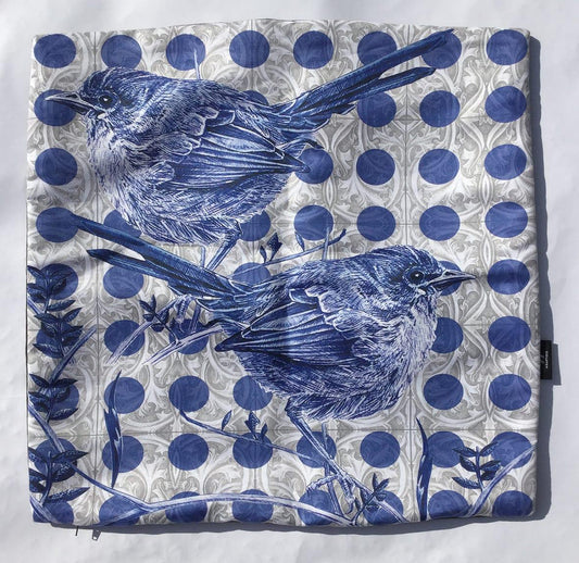 Two Blue Birds Cushion 56 cm x 56 cm 