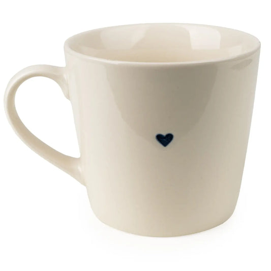 V-Shaped Mug - Wax Resist Blue Heart