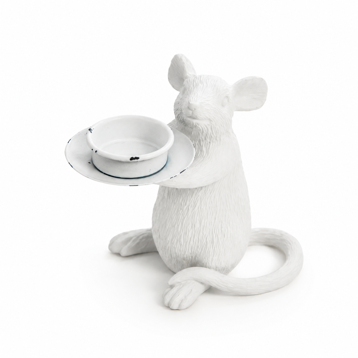 White Mouse Candle Holders