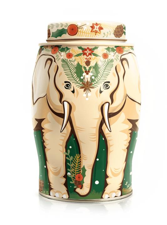 Winter Garland Elephant Tea Caddy