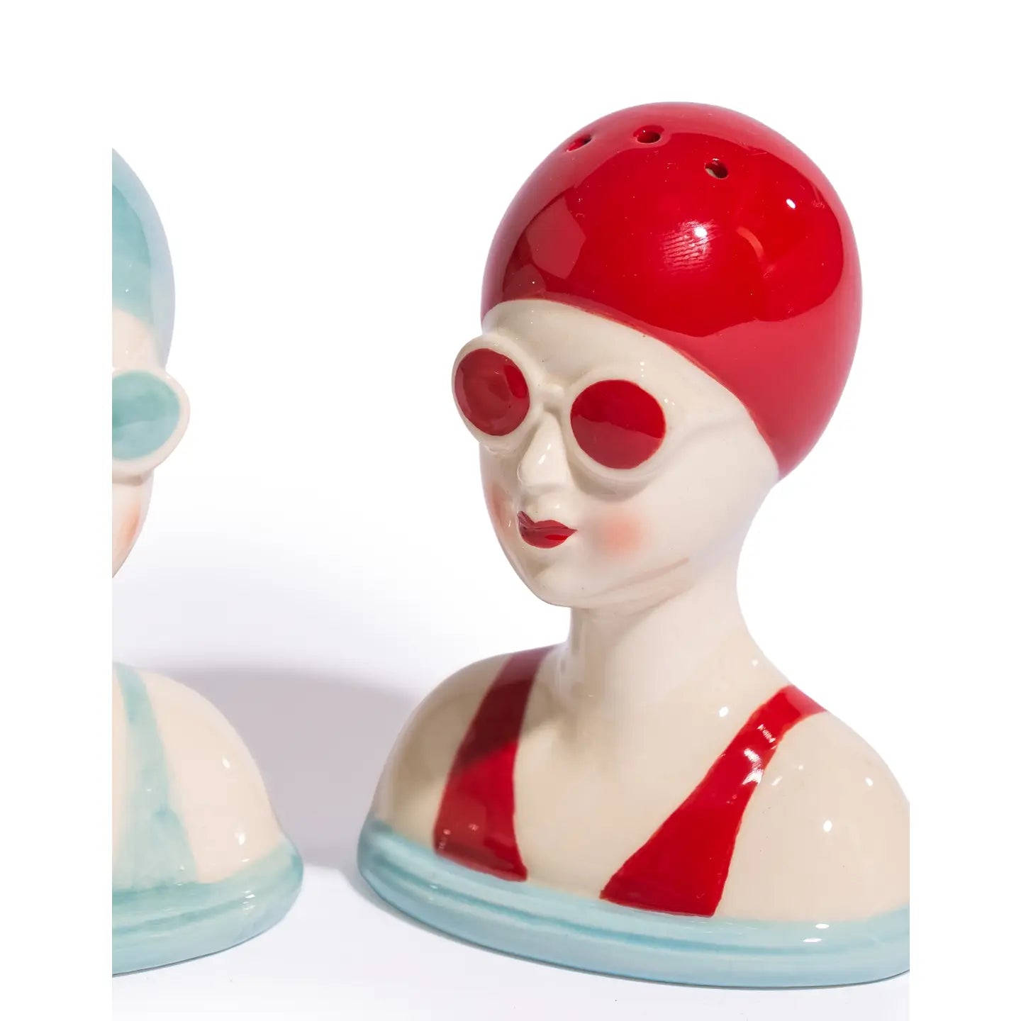 Set of Ceramic Beach Swimmers Salt & Pepper Shakers