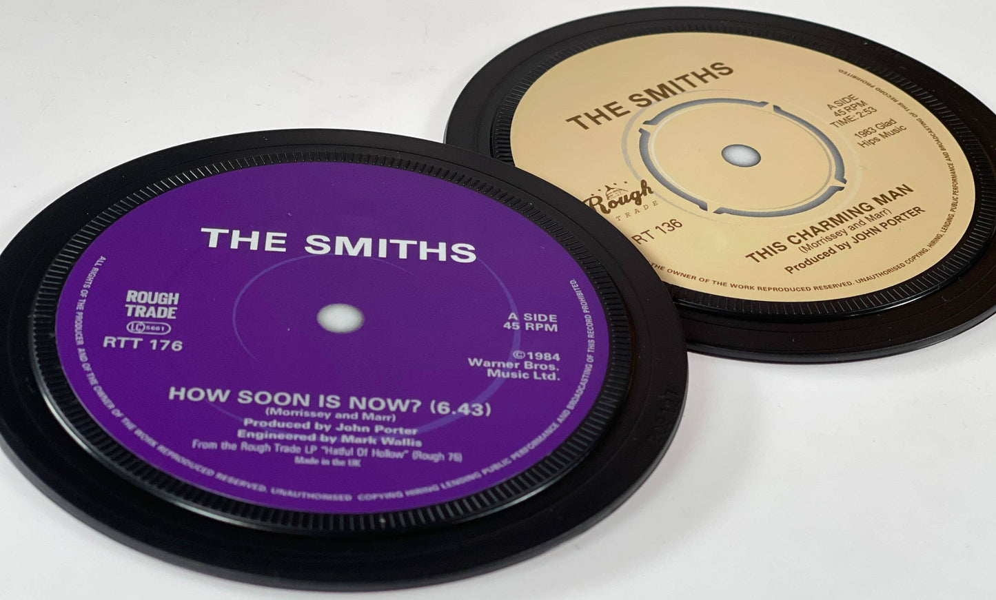 The Smiths - Record label coasters. Popsters