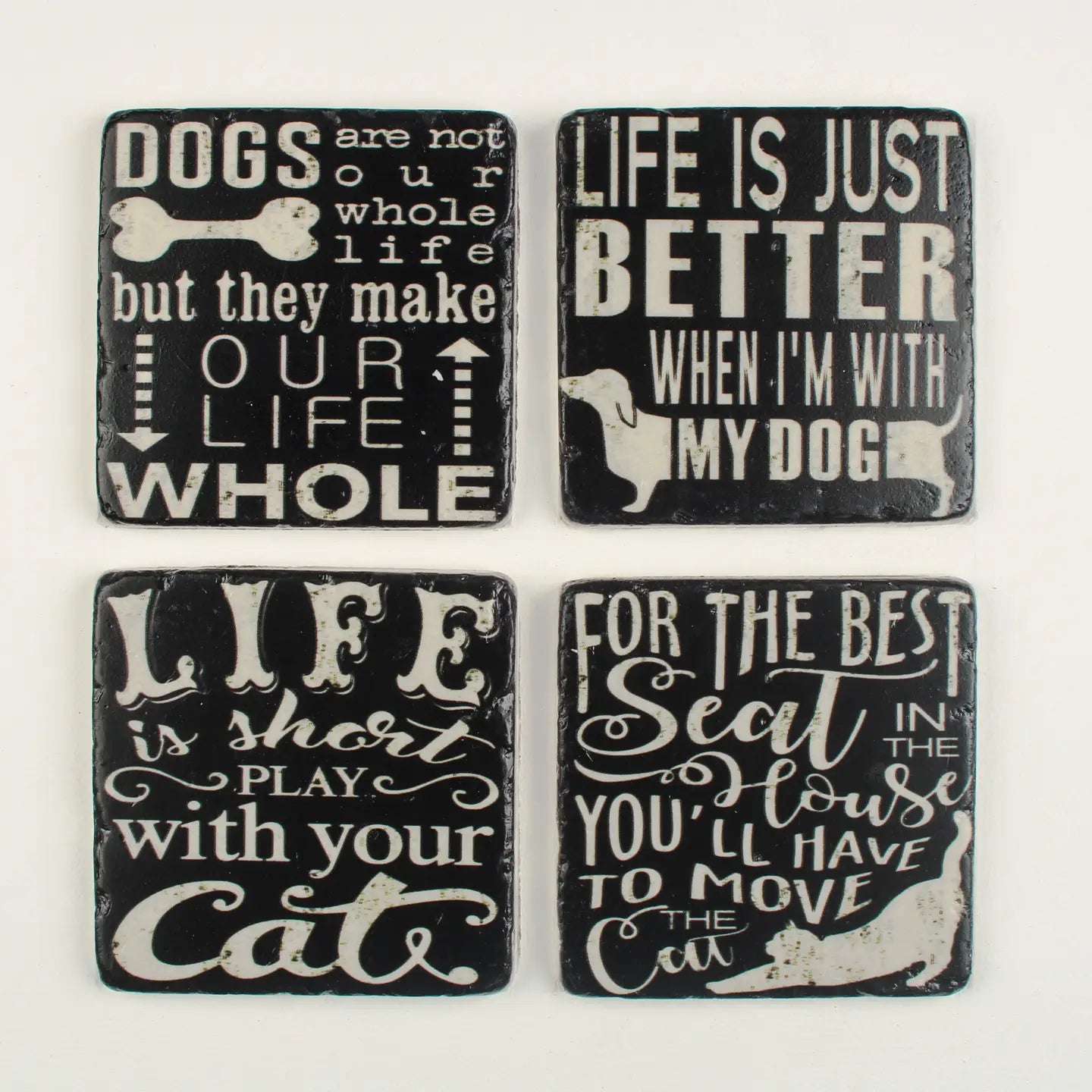 Pet Quotes and Sayings set of 4 Coasters