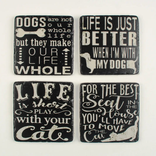 Pet Quotes and Sayings set of 4 Coasters