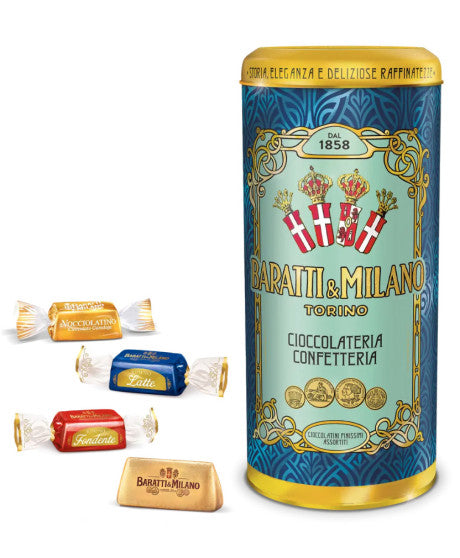 Baratti & Milano Historical Tin Filled With Dark and Milk Praline Chocolates