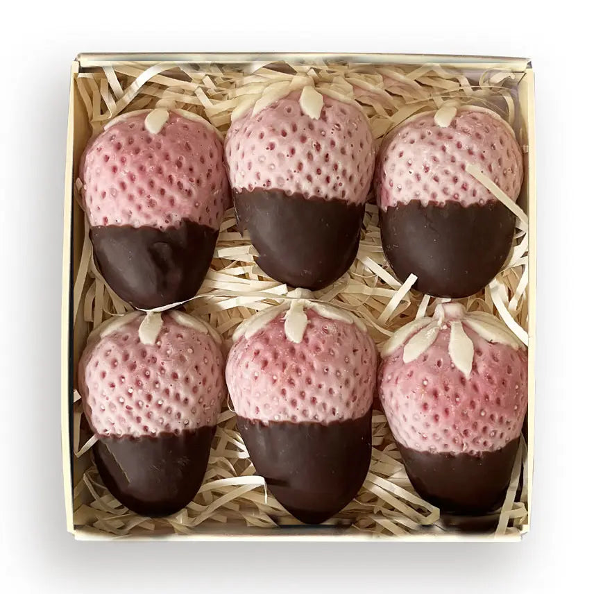 Dipped Strawberry Shaped Belgian Chocalates