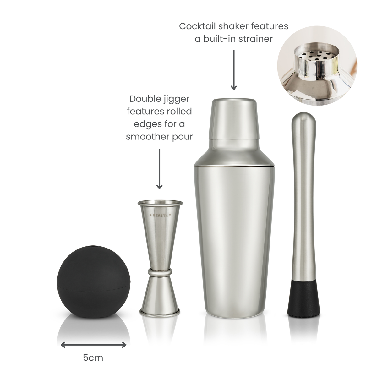 Cocktail Making Gift Set - Silver