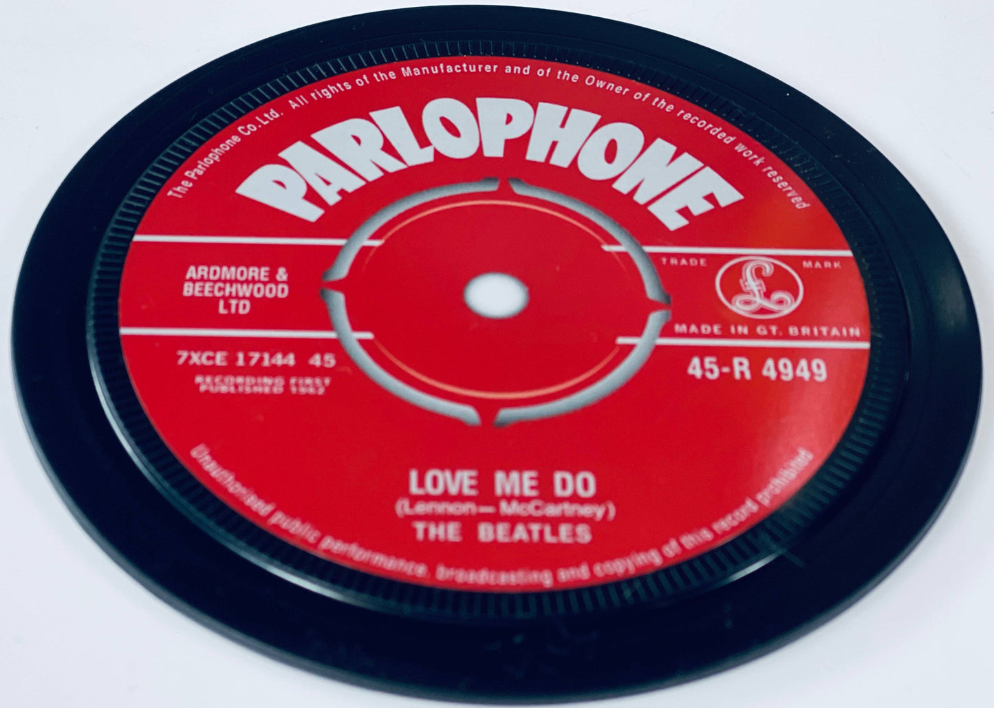 Beatles Record label coasters. 5 in a box. Popsters.