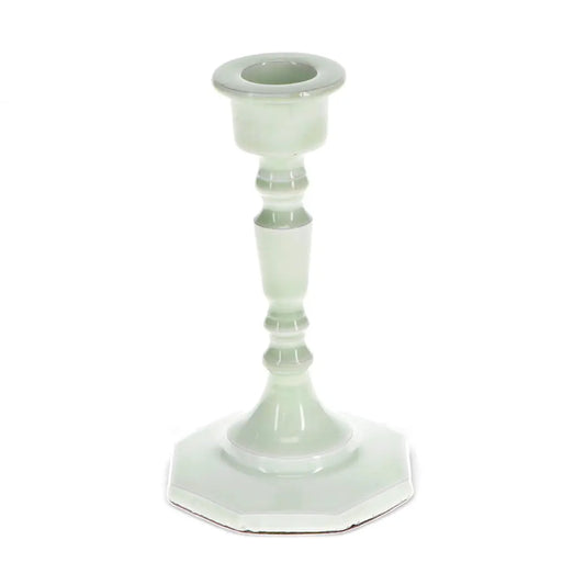 Enamel candlestick (13cm) -  Light Grey